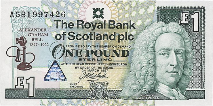 Schottland / Scotland P.359 1 Pound 1997 (1) Gedenkbanknote 