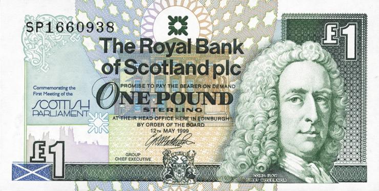 Schottland / Scotland P.360 1 Pound 1999 (1) Gedenkbanknote 
