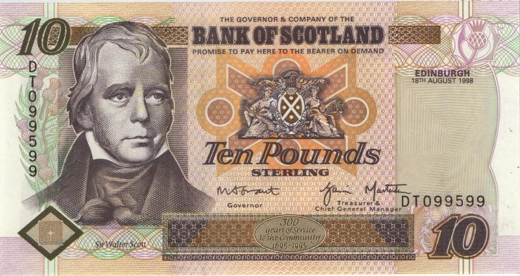 Schottland / Scotland P.120c 10 Pounds 1998 (1) 