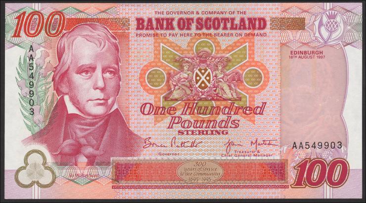 Schottland / Scotland P.123b 100 Pounds 1997 (1) 