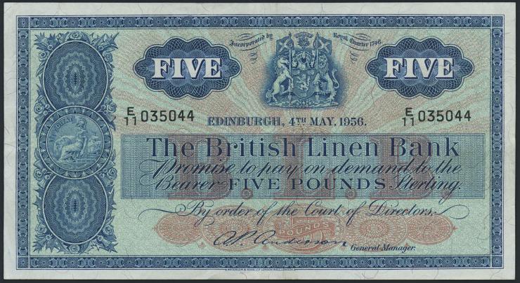 Schottland / Scotland P.161b 5 Pounds 1956 (2) 