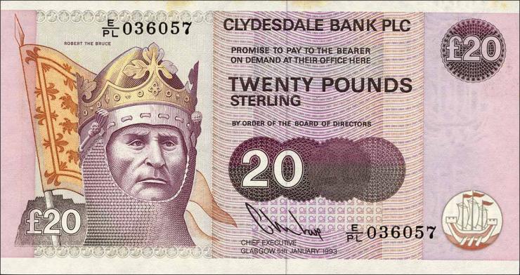 Schottland / Scotland P.220b 20 Pounds 1993 (1) 
