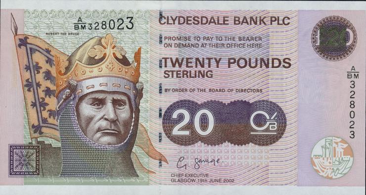 Schottland / Scotland P.228c 20 Pounds 2002 (1) 