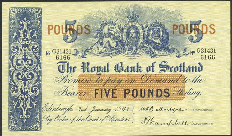 Schottland / Scotland P.323c 5 Pounds 1961 (1) 