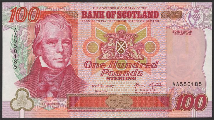 Schottland / Scotland P.123c 100 Pounds 1999 (1) 