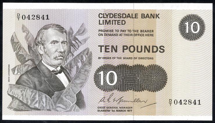Schottland / Scotland P.207b 10 Pounds 1977 (1) 