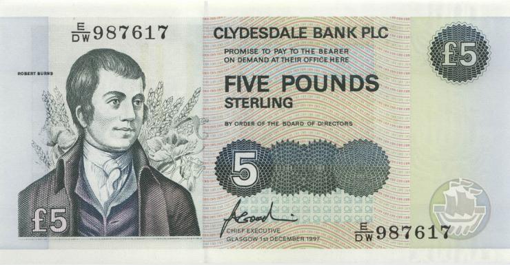 Schottland / Scotland P.212d 5 Pounds Sterling 1987 (1) 