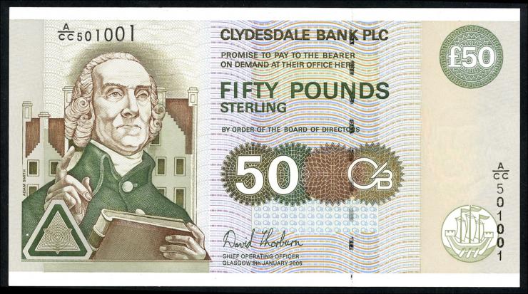 Schottland / Scotland P.225c 50 Pounds 2006 A/CC (1) 501001 