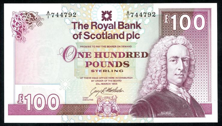 Schottland / Scotland P.350b 100 Pounds 1994 (1) 