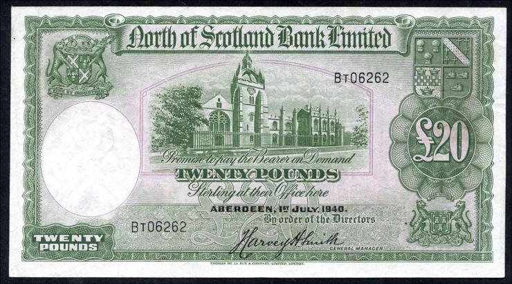 Schottland / Scotland P.S646 20 Pounds 1.7.1940 (3) 