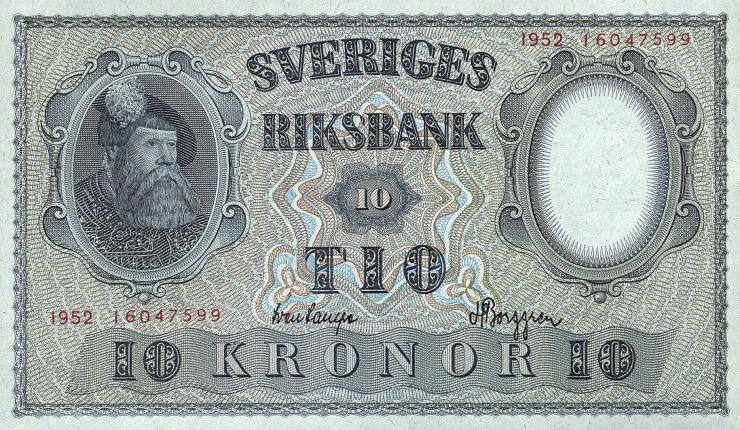 Schweden / Sweden P.40 10 Kronen 1946 - 1952 (1) 