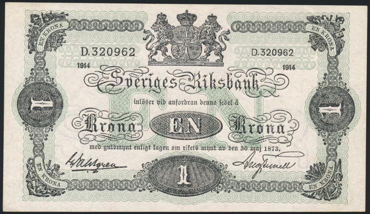 Schweden / Sweden P.32a 1 Krone 1914 (1) 