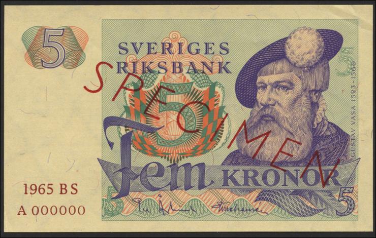 Schweden / Sweden P.51as 5 Kronen 1965 (1) 