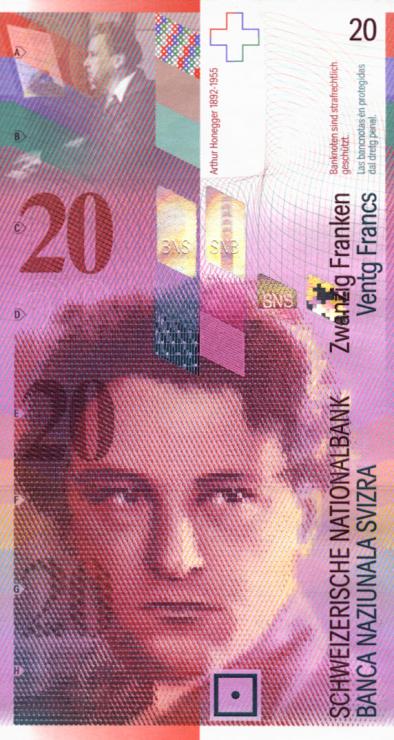 Schweiz / Switzerland P.68a 20 Franken 1994 (1) 