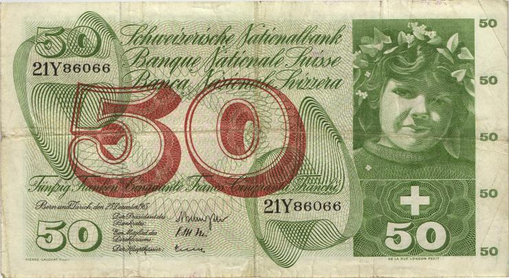 Schweiz / Switzerland P.48f 50 Franken 1965 (3) 