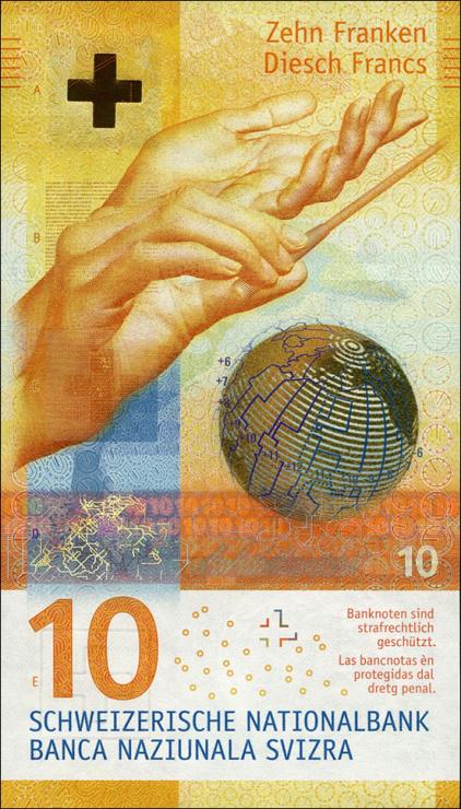 Schweiz / Switzerland P.75b 10 Franken 2017 (1) U.1 