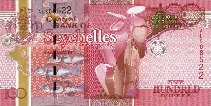 Seychellen / Seychelles P.44b 100 Rupien 2013 (1) 