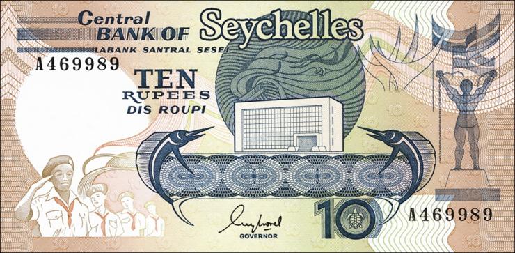 Seychellen / Seychelles P.32 10 Rupien (1989) (1) 