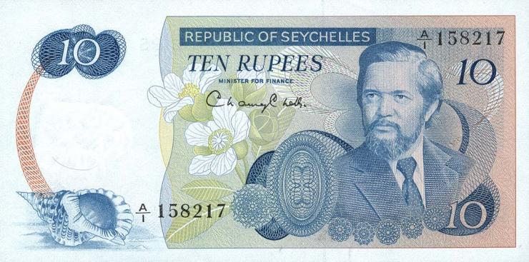 Seychellen / Seychelles P.19 10 Rupien (1976) (1) 