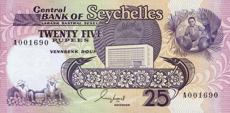 Seychellen / Seychelles P.33 25 Rupien (1989) (1) 