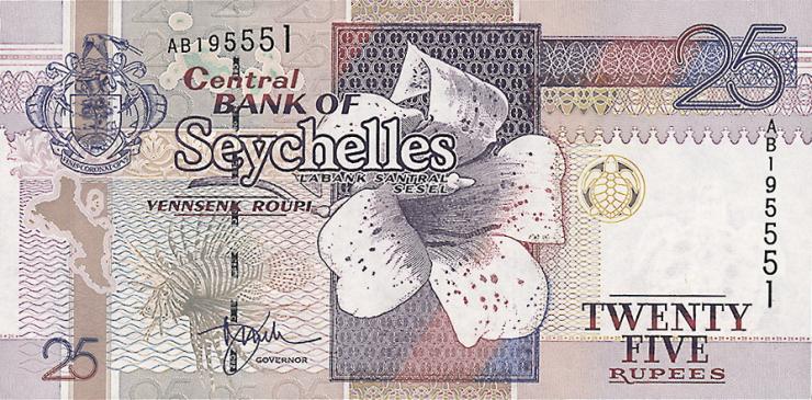 Seychellen / Seychelles P.37a 25 Rupien (1998) (1) 