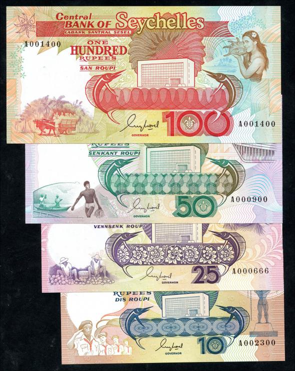 Seychellen / Seychelles P.32/35 10 - 100 Rupien (1989) (1) 