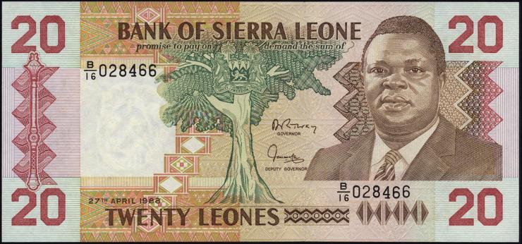 Sierra Leone P.16 20 Leones 1988 (1) 