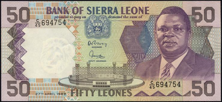 Sierra Leone P.17b 50 Leones 1989 (1) 
