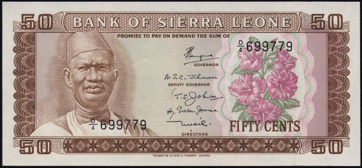 Sierra Leone P.04b 50 Cents o.J. (1) 