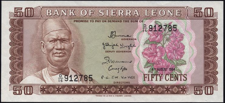 Sierra Leone P.04e 50 Cents 1984 (1) 