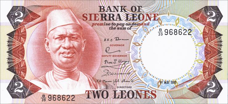 Sierra Leone P.06e 2 Leones 1980 (1) 