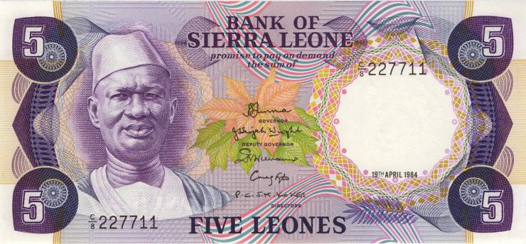 Sierra Leone P.07e 5 Leones 1984 (1) 