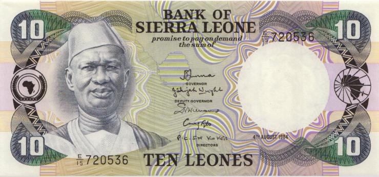 Sierra Leone P.08c 10 Leones 4.8.1984 (1) 