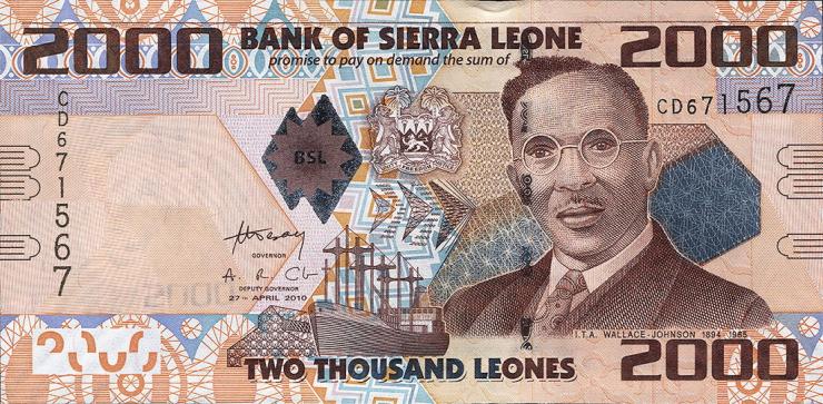 Sierra Leone P.31a 2000 Leones 2010 (1) 