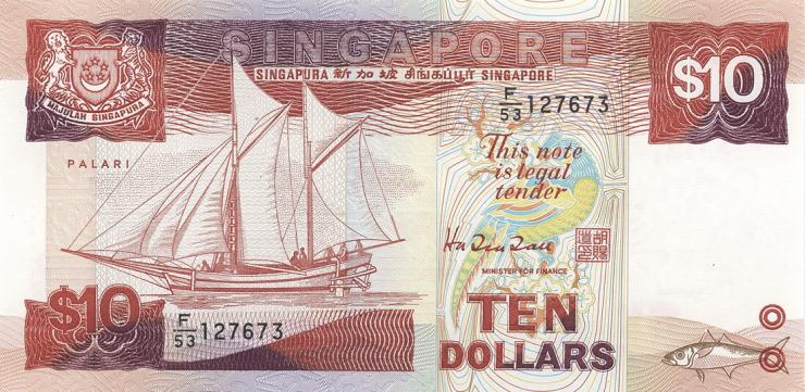 Singapur / Singapore P.20 10 Dollars (1988) (1) 