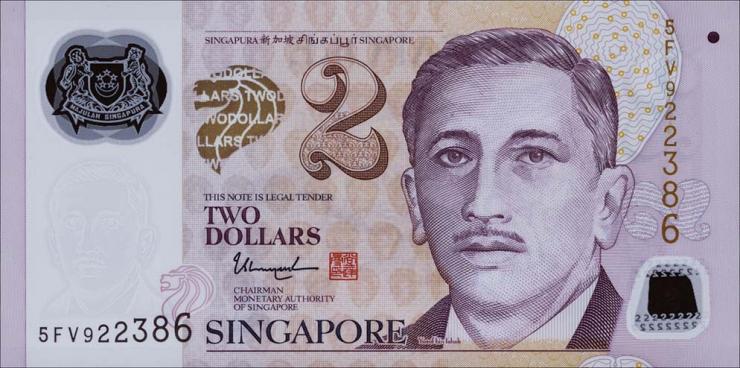 Singapur / Singapore P.46c 2 Dollars (2005) Polymer (1) 