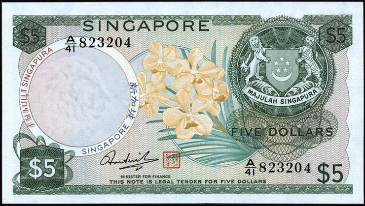 Singapur / Singapore P.02d 5 Dollars (1973) (1) 