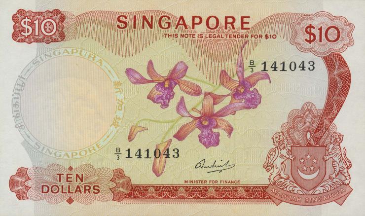 Singapur / Singapore P.03c 10 Dollars (1972) (1) 