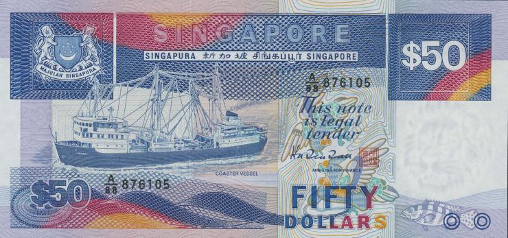 Singapur / Singapore P.22a 50 Dollars (1987) (1) 