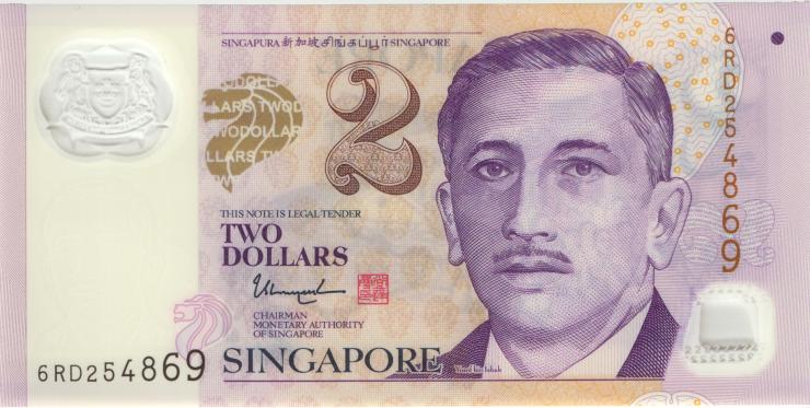 Singapur / Singapore P.46k 2 Dollars (2018) Polymer (1) 