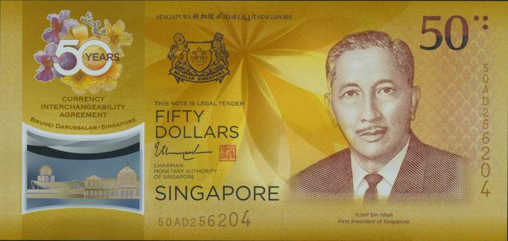 Singapur / Singapore P.62 50 Dollars 2017 Polymer (1) 