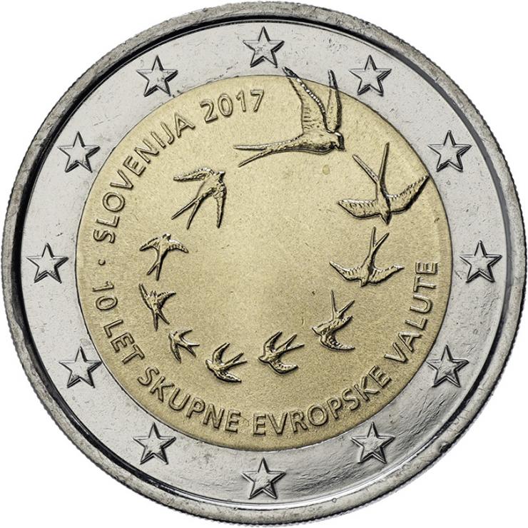 Slowenien 2 Euro 2017 10 Jahre Euro-Einführung in Slowenien 