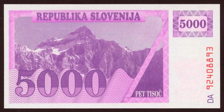 Slowenien / Slovenia P.10a 5000 Tolarjew (19)92 (1) 