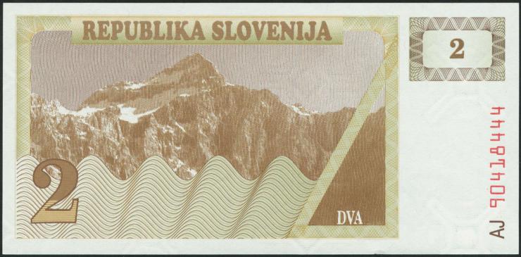Slowenien / Slovenia P.02a 2 Tolarjew 1990 (1) 
