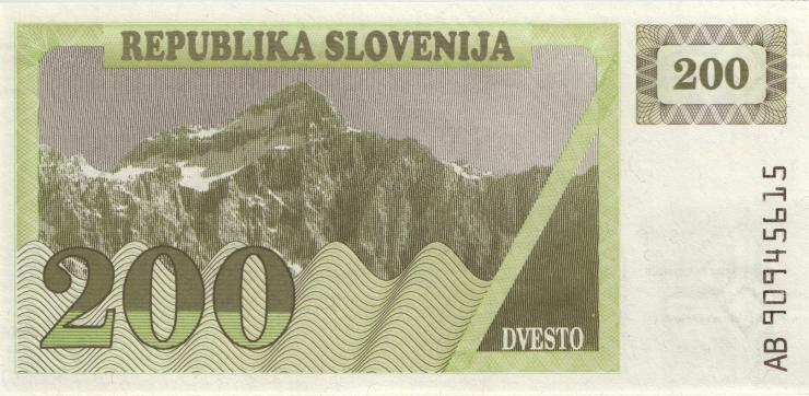 Slowenien / Slovenia P.07a 200 Tolarjew 1990 (1) 