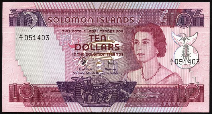 Solomon Inseln / Solomon Islands P.07a 10 Dollars (1977) (1) 