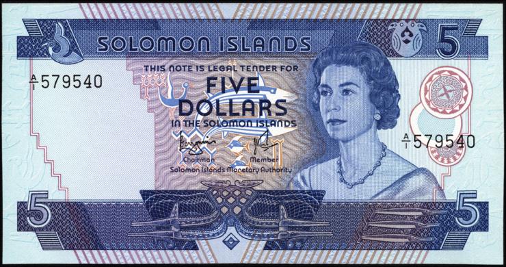 Solomon Inseln / Solomon Islands P.06b 5 Dollars (1977) (1) 
