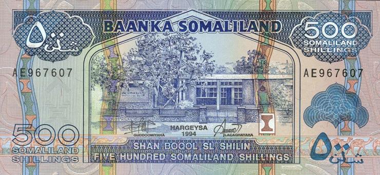 Somaliland P.06a 500 Shillings 1994 (1) 