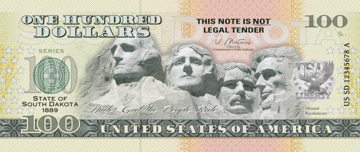 USA State Dollar - 100 Dollars (2022) South Dakota - General Houston  (1) 