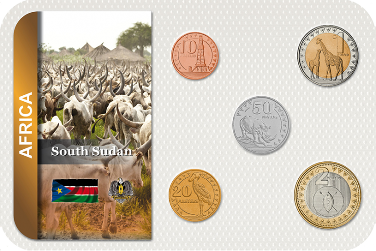 Kursmünzensatz Süd Sudan / Coin Set South Sudan 